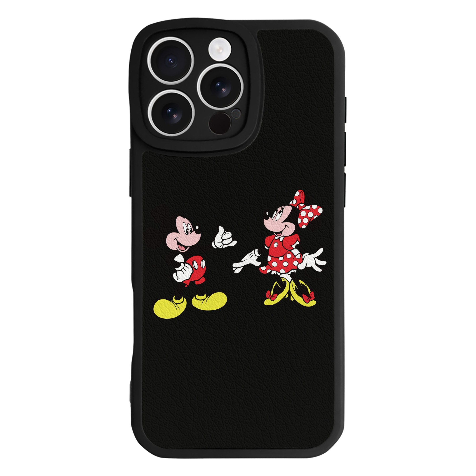 （画像用） ミッキーマウス Mickey Mouse 【iPhone 16シリーズ対応】シリコンスマホケース（レザー調） 材質：シリコン